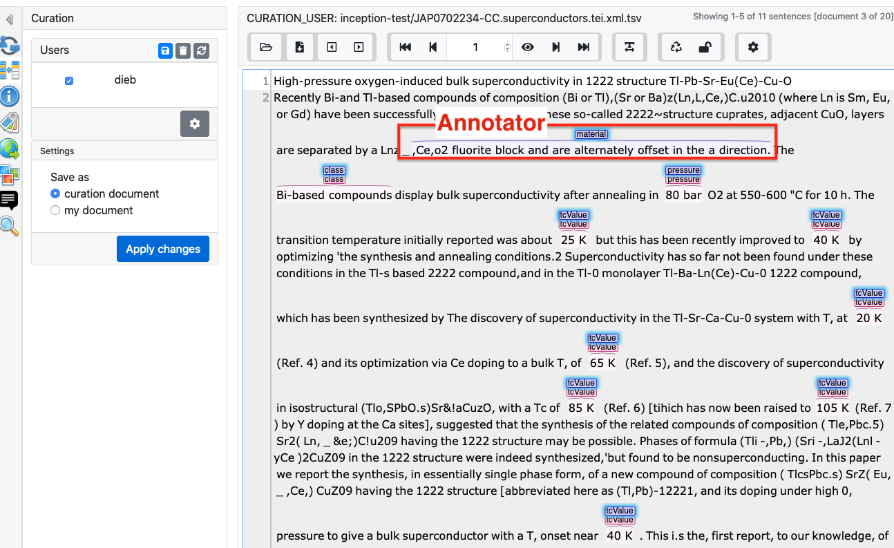 Curation-in annotation